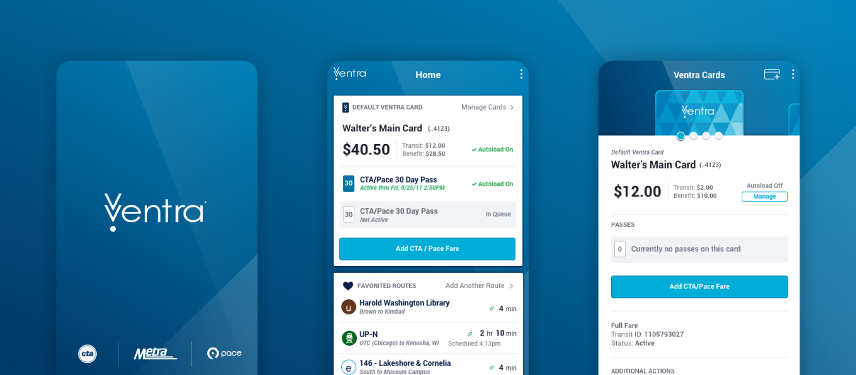 Ventra | Chicago Public Transit App Design by Clique Studios